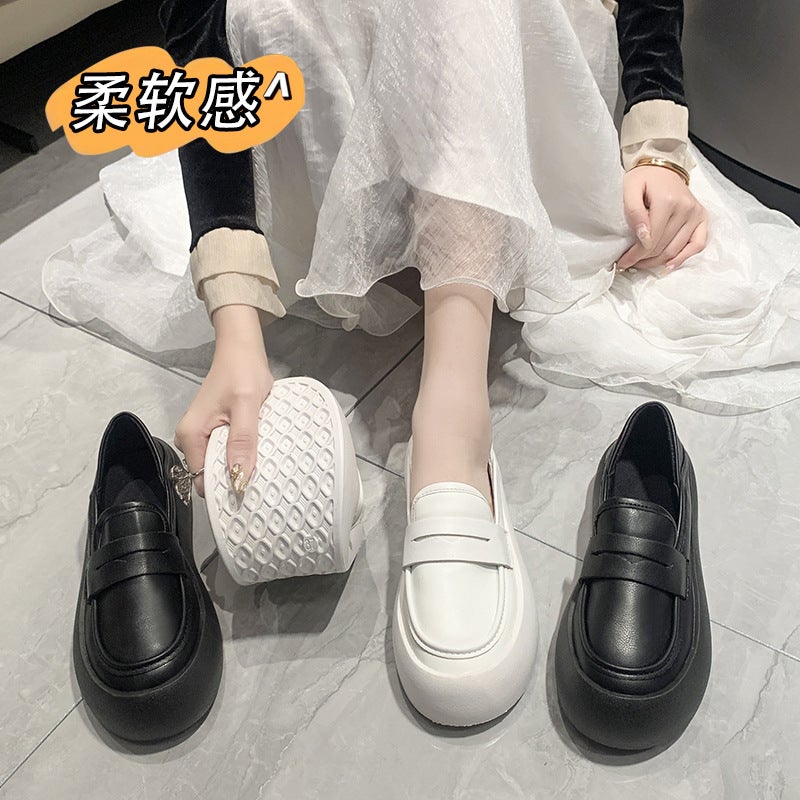 White Beanie Shoes For Women With Soft Soles That Are Not Tiring For Feet, 2025 Spring And Style Flats Soles, Thick Soles, Flats Shoes, Trbottomy White Shoes - Image 3